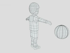 low poly cartoon basketball player 3D Model