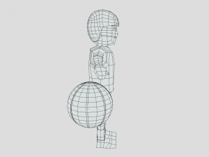 low poly cartoon basketball player Model 3D