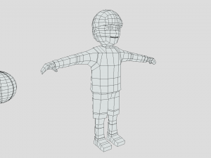 low poly cartoon basketball player Model 3D