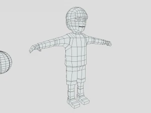low poly cartoon basketball player 3D Model