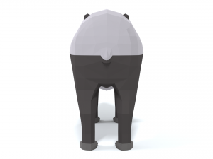 low poly cartoon tapir Model 3D