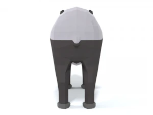 low poly cartoon tapir 3D Model