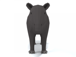 low poly cartoon tapir Model 3D