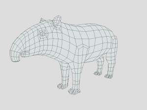 low poly cartoon tapir Model 3D