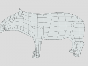 low poly cartoon tapir Model 3D