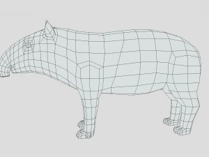 low poly cartoon tapir 3D Model