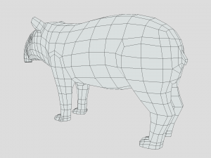 low poly cartoon tapir Model 3D