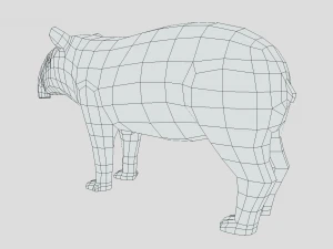 low poly cartoon tapir 3D Model