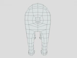 low poly cartoon tapir 3D Model