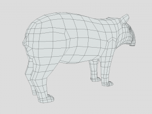 low poly cartoon tapir Model 3D