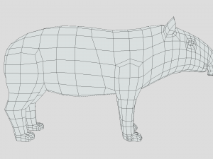 low poly cartoon tapir Model 3D