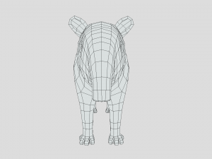 low poly cartoon tapir Model 3D