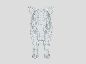 low poly cartoon tapir 3D Model
