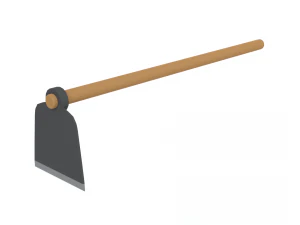 enxada de desenhos animados de baixo poli Modelo 3D
