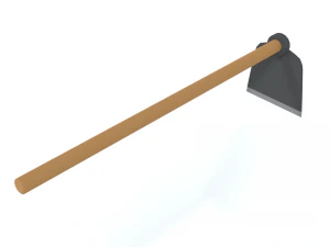 low poly cartoon hoe 3D Model