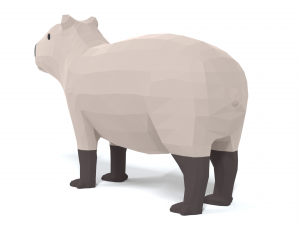 low poly cartoon capybara Modelo 3D