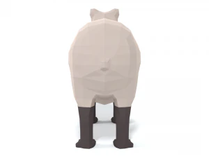 low poly cartoon capybara 3D Model