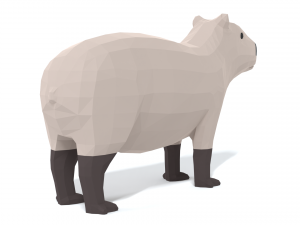 low poly cartoon capybara Modelo 3D