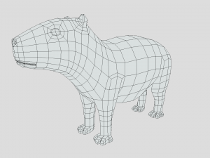 low poly cartoon capybara Modelo 3D