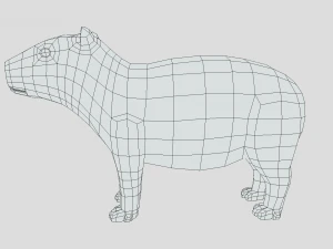 low poly cartoon capybara 3D Model