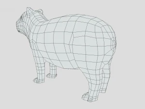 low poly cartoon capybara 3D Model