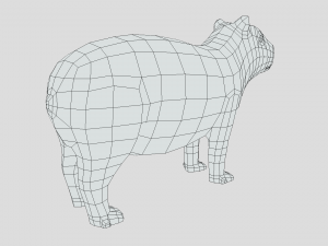low poly cartoon capybara Modelo 3D