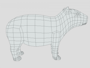 low poly cartoon capybara Modelo 3D