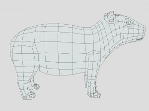 low poly cartoon capybara 3D Model