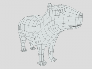 low poly cartoon capybara Modelo 3D