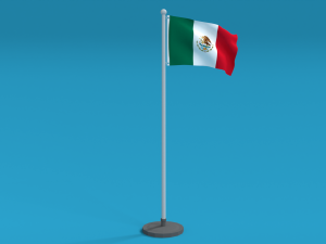 low poly seamless animated mexico flag 3D 모델