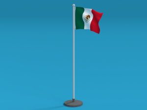 low poly seamless animated mexico flag 3D Model