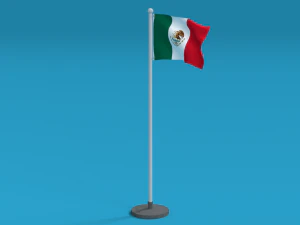 low poly seamless animated mexico flag 3D Model