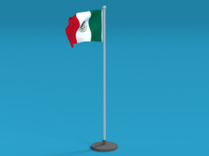 low poly seamless animated mexico flag 3D Model
