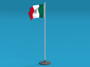 low poly seamless animated mexico flag 3D Model