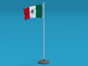 low poly seamless animated mexico flag 3D Model
