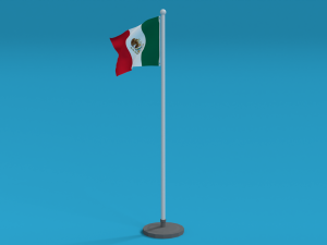 low poly seamless animated mexico flag 3D Model