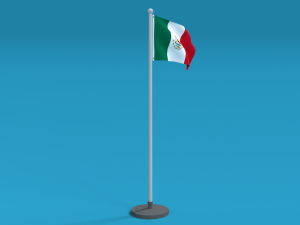 low poly seamless animated mexico flag 3D Model