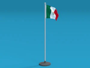 low poly seamless animated mexico flag 3D Model
