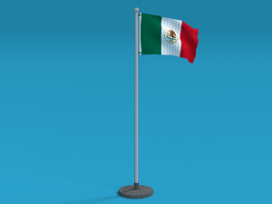 low poly seamless animated mexico flag 3D Model
