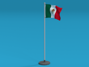 low poly seamless animated mexico flag 3D Model