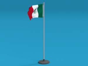 low poly seamless animated mexico flag 3D Model