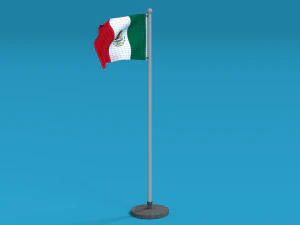 low poly seamless animated mexico flag 3D Model