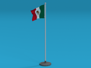 low poly seamless animated mexico flag 3D Model