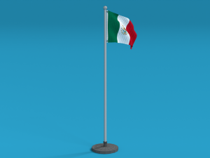 low poly seamless animated mexico flag 3D Model