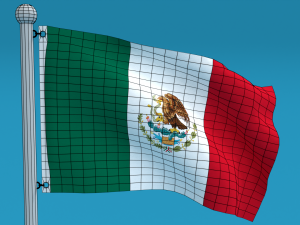 low poly seamless animated mexico flag 3D Model