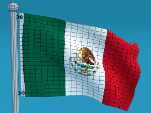 low poly seamless animated mexico flag 3D Model