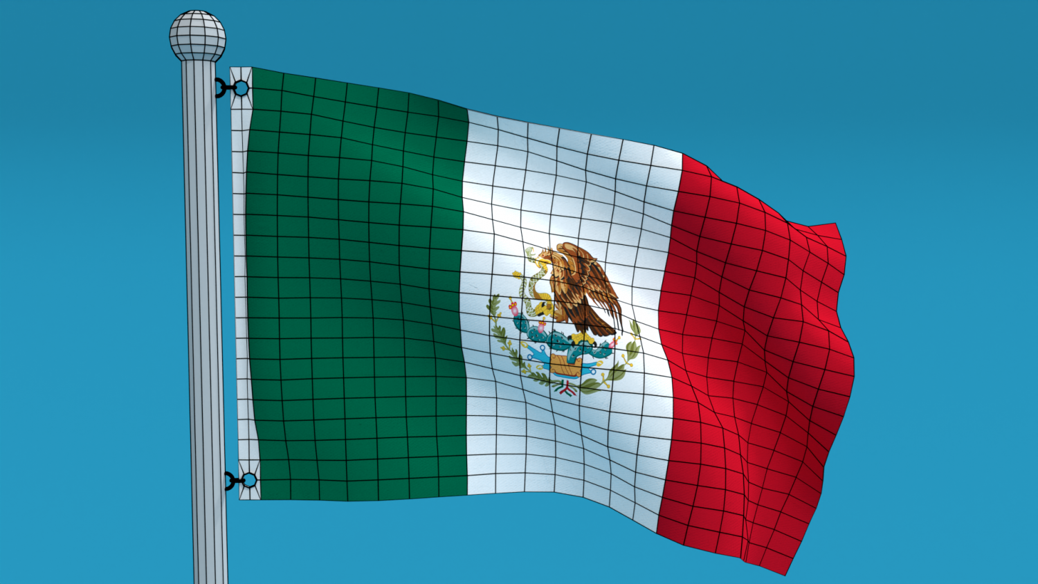 low poly seamless animated mexico flag 3D Model in Decoration 3DExport
