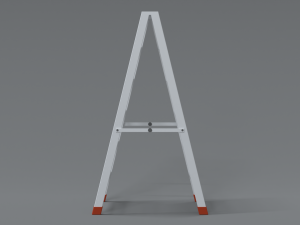 low poly cartoon aluminium ladder 3D Model
