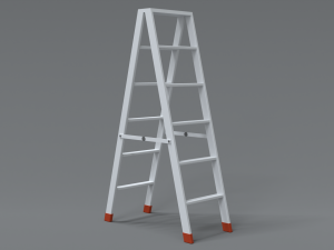 low poly cartoon aluminium ladder 3D Model