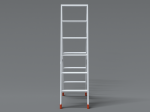 low poly cartoon aluminium ladder 3D Model